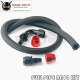 1M 3Ft An12 Stainess Nylon Steel Braided Oil Fuel Line + 90 Deg & 0 Deg Swivel Fittings