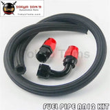 1M 3Ft An12 Stainess Nylon Steel Braided Oil Fuel Line + 90 Deg & 0 Deg Swivel Fittings