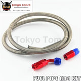 1M 3Ft An4 Nylon Stainess Steel Braided Oil Fuel Hose + 45 Deg & 0 Deg Swivel Fittings