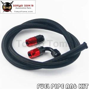 1M 3Ft An4 Nylon Stainess Steel Braided Oil Fuel Hose + 90 Deg & Straight Swivel Fittings