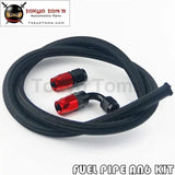 1M 3Ft An6 Nylon Stainess Steel Braided Oil Fuel Hose + 90 Deg & Straight Swivel Fittings