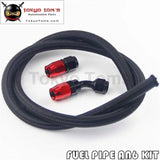 1M 3Ft An6 Stainess Nylon Steel Braided Oil Fuel Line + 45 Deg & 0 Deg Swivel Fittings