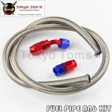 1M 3Ft An6 Stainess Nylon Steel Braided Oil Fuel Line + 45 Deg & 0 Deg Swivel Fittings