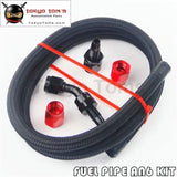 1M 3Ft An6 Stainess Nylon Steel Braided Oil Fuel Line + 45 Deg & 0 Deg Swivel Fittings