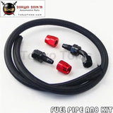 1M 3Ft An8 Stainess Nylon Steel Braided Oil Fuel Line + 45 Deg & 0 Deg Swivel Fittings