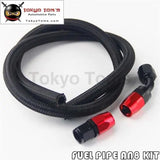 1M 3Ft An8 Stainess Nylon Steel Braided Oil Fuel Line + 45 Deg & 0 Deg Swivel Fittings