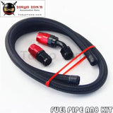 1M 3Ft An8 Stainess Nylon Steel Braided Oil Fuel Line + 45 Deg & 0 Deg Swivel Fittings