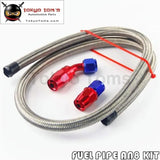 1M 3Ft An8 Stainess Nylon Steel Braided Oil Fuel Line + 45 Deg & 0 Deg Swivel Fittings