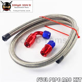 1M 3Ft An8 Stainess Nylon Steel Braided Oil Fuel Line + 90 Deg & 0 Deg Swivel Fittings