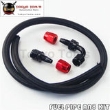 1M 3Ft An8 Stainess Nylon Steel Braided Oil Fuel Line + 90 Deg & 0 Deg Swivel Fittings