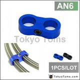 1Pc AN6 13mm Blue Braided Hose Separator Clamp Fitting Adapter (Fuel, Oil) - Tokyo Tom's