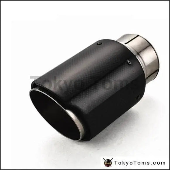 1Pc Id 2.5'' 63Mm Od:112Mm Universal Carbon Fiber Exhaust Tail End Tips Muffler Pipe - Tokyo Tom's