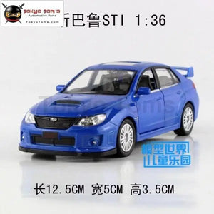 1:36 Subaru STI ,alloy pull back model cars,metal gift toys,Double door car