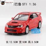 1:36 Subaru STI ,alloy pull back model cars,metal gift toys,Double door car