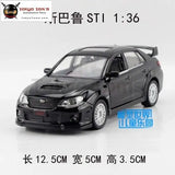 1:36 Subaru STI ,alloy pull back model cars,metal gift toys,Double door car