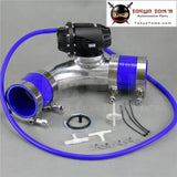 2.36''60mm 90 Degree Flange Pipe +Sqv Blow Off Valve Bov Iv 4 Black + Silicone Hose Kit Blue