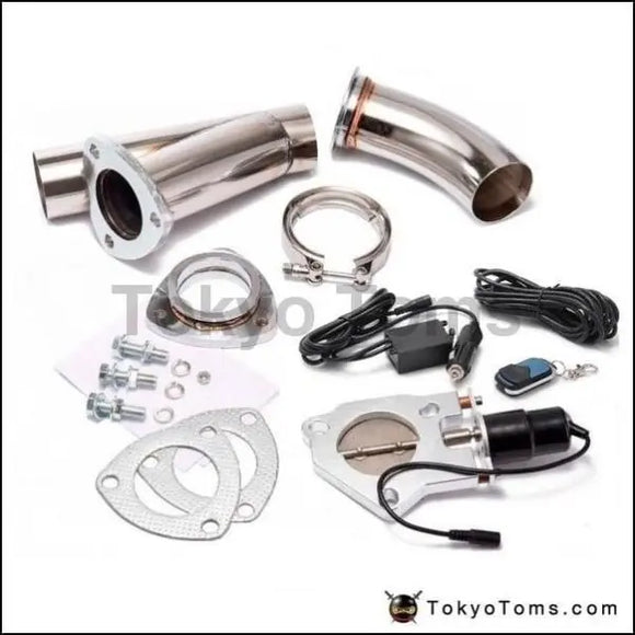 2.5 Inch Exhaust Cutout Electric Dump Y-Pipe Catback Cat Back Turbo Bypass Steel For BMW E46 - Tokyo Tom's