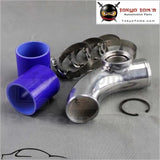 2.5" 63mm 90 Degree  Ssqv Blow Off Valve Adapte Aluminum Pipe+ Silicone Blue+Clamps - Tokyo Tom's