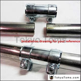 2.5" Exhaust Tube Pipe Connector Joiner 304 SS  Clamp Connector 64 mm EPLJG64ST - Tokyo Tom's