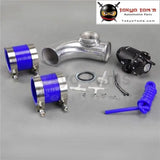 2.5''63mm 90 Degree Flange Pipe+Sqv Blow Off Valve Bov Iv 4 Black+ Silicone Hose Kit Blue