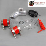 2.5''63mm 90 Degree Flange Pipe+Sqv Blow Off Valve Bov Iv 4 Black+ Silicone Hose Kit Red