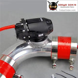 2.5''63mm 90 Degree Flange Pipe+Sqv Blow Off Valve Bov Iv 4 Black+ Silicone Hose Kit Red