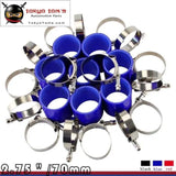 2.75" Universal 8Pcs Turbo Intercooler Pipe Piping Silicone Hose T-Clamp Kit Blue - Tokyo Tom's