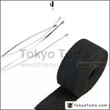 25" Black Turbo Manifold Heat Exhaust Thermal Wrap & Stainless Ties For Honda Toyota Healey For VW Golf Gti 2.0T - Tokyo Tom's