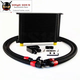 28 Row 248mm AN10 British Oil Cooler Kit+Male Sandwich Plate Adapter Fits For Ls1 Ls2 Ls3 Vt Vx Vy Vz Ve 5.7L Black - Tokyo Tom's