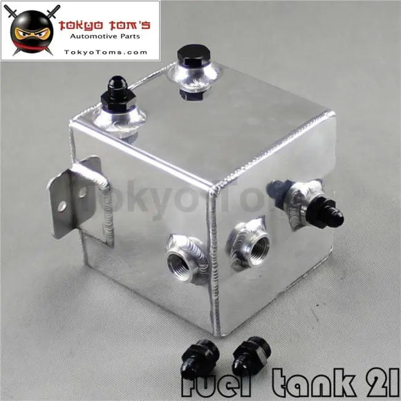 2L Aluminium Surge Tank Mirror Polish Fuel Tank  2L Universal  Fuel Surge Tank 2 Litre Swirl Pot System Black