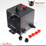 2L Racing Car Fuel Surge Tank Aluminum 2 Litre Swirl Pot System Universal Black