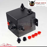 2L Racing Car Fuel Surge Tank Aluminum 2 Litre Swirl Pot System Universal Black