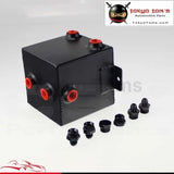 2L Racing Car Fuel Surge Tank Aluminum 2 Litre Swirl Pot System Universal Black