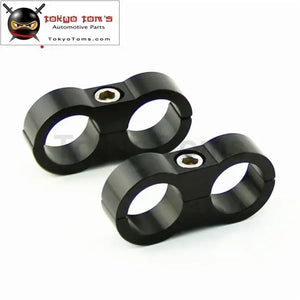 2Pcs An -10 AN10 19mm Braided Hose Separator Clamp Fitting Adapter Bracket Black