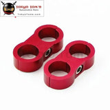 2Pcs An -10 AN10 19mm Braided Hose Separator Clamp Fitting Adapter Bracket Red