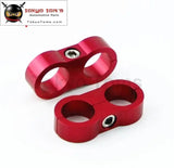 2Pcs An -10 AN10 19mm Braided Hose Separator Clamp Fitting Adapter Bracket Red