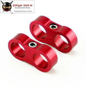2Pcs An -10 AN10 19mm Braided Hose Separator Clamp Fitting Adapter Bracket Red