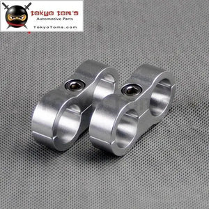 2Pcs An -10 AN10 19mm Braided Hose Separator Clamp Fitting Adapter Bracket Silver