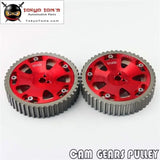 2Pcs Cam Gear Pulley Kit Fit For Mitsubishi Lancer EVO 1-9 Eclipse Dsm 4G63 Red