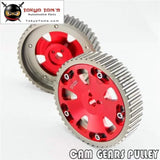 2Pcs Cam Gear Pulley Kit Fit For Mitsubishi Lancer EVO 1-9 Eclipse Dsm 4G63 Red