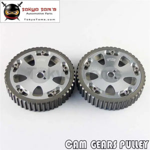 2Pcs Cam Gear Pulley Kit Fit For Mitsubishi Lancer EVO 1-9 Eclipse Dsm 4G63 Silver