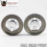 2Pcs Cam Gear Pulley Kit Fit For Mitsubishi Lancer EVO 1-9 Eclipse Dsm 4G63 Silver