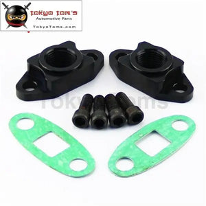 2Pcs Oil Drain Return Flange Adapter For T3 T4 Turbocharger AN10 M8 X1.25 Bolt