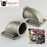 2Pcs Stainess Ss 2.5" Vband 90 Degree Cast Turbo Elbow Adapter Flange For T3 T4 Turbocharger - Tokyo Tom's