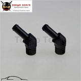 2Pcs Aluminum 3/8" Npt Male 45 Degree To 1/2" Hose Barb Nipple An8 Fitting Black