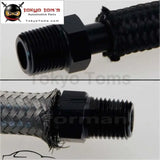 4Pcs Aluminum 3/8" Npt Male Straight To 1/2" Hose Barb Nipple An8 Fitting Black