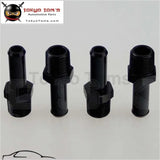 4Pcs Aluminum 3/8" Npt Male Straight To 1/2" Hose Barb Nipple An8 Fitting Black