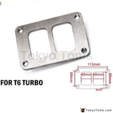 JDM Performance T6 Divided Turbo Inlet Flange Threaded Holes Twin Scroll Large Frame 1/2" - Tokyo Tom's