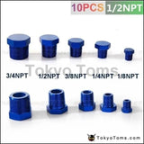 1/2"NPT Aluminum Hex Head Male Port Plug Block Off Fitting Adapter Blue TK-FT12NPT