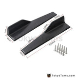 2pcs 85cm Universal Black Carbon fiber Side Skirt Rocker Splitters Winglet Wings Canard Diffuser